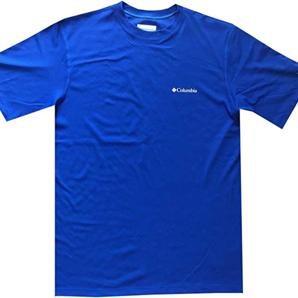 🆕Columbia Men"s River Chill Omni-Freeze Zero Athletic Crew T-Shirt, Medium-Blue